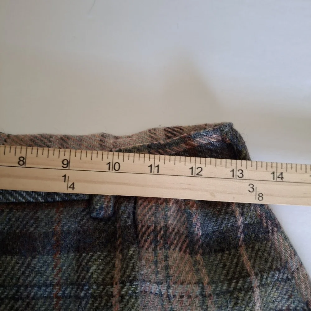 Vintage THE SPORTING LIFE Size 10 Plaid Wool Skirt Brown Pink Zip Made In USA - Picture 11 of 14